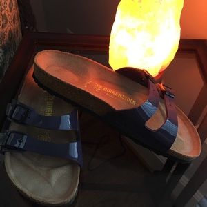 New patent soft footbed Birkenstock sandals 39